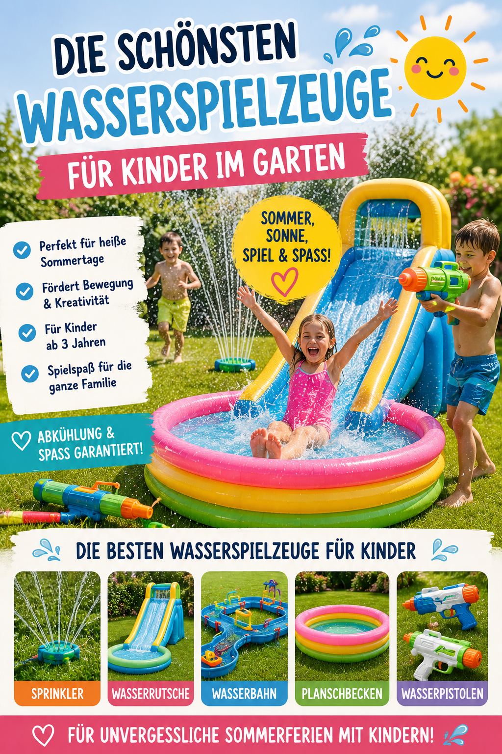 Sommer im Garten: Geniale Ideen, um Kinder mit Wasser zu beschäftigen